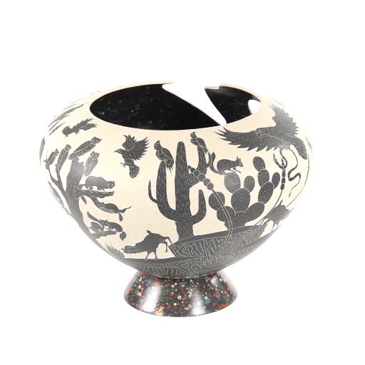 Vasija Blanco y Negro / Ceramics Mexican Folk Art Mata Ortiz