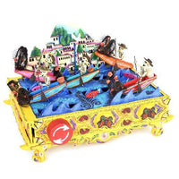 Pescadores en Dia de Muertos / Mexican Mechanical Folk Art Carton Sculpture
