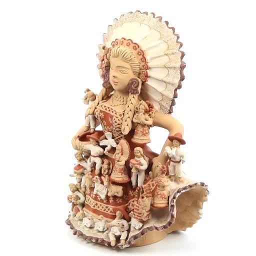 Tehuana con Nacimiento / Ceramics Mexican Folk Art Clay Nativity