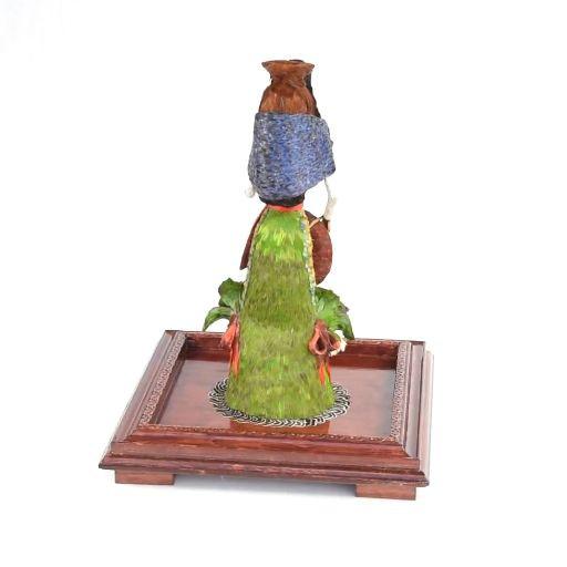 Catrina Vendedora / Mexican Folk Art Sculpture Featherwork and Ceramics