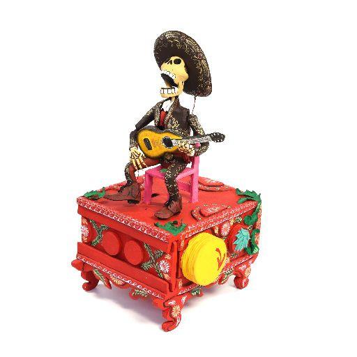 El Mariachi / Mexican Mechanical Folk Art Carton Sculpture