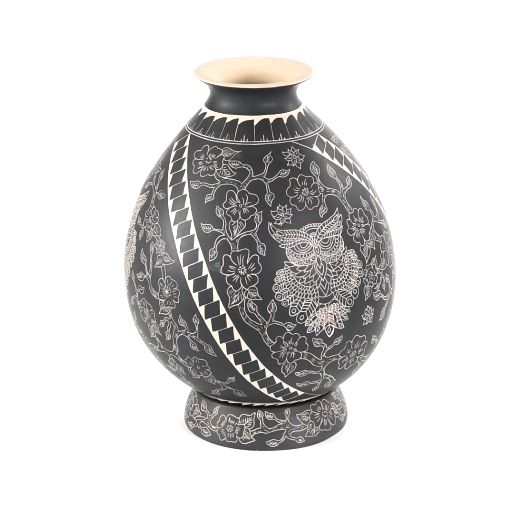 Vasija Buhos / Ceramics Mexican Folk Art Mata Ortiz